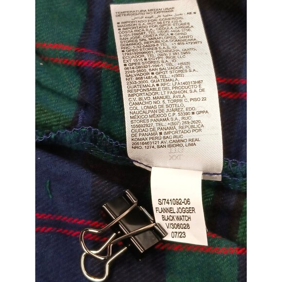 Old Navy Flannel Jogger Pants Mens XXL Blackwatch Plaid Lounge Pajama New - Picture 9 of 10